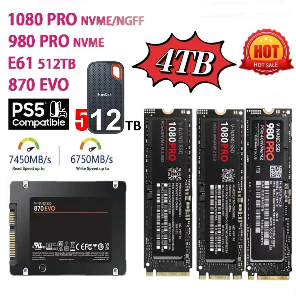 ũž PC PS5 ӿ ָ Ʈ ϵ ũ,  귣 SSD M2 2280 PCIe 4.0 NVME б 14000 MB/S, 1080PRO 4TB, 1 , 2 , 3 